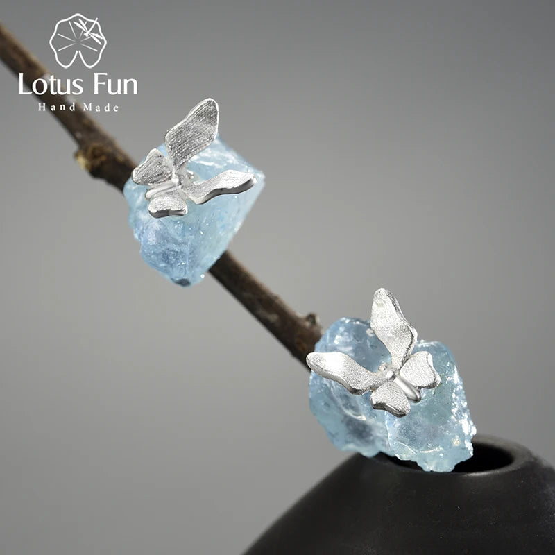 Butterfly Stud Earrings 925 Sterling Silver Women's Jewelry