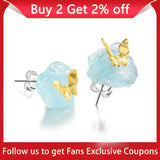 Butterfly Stud Earrings 925 Sterling Silver Women's Jewelry