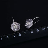 925 Silver Flower in the Rain Dangle Earrings
