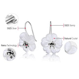 925 Silver Flower in the Rain Dangle Earrings