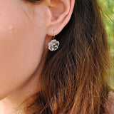 925 Silver Flower in the Rain Dangle Earrings