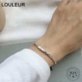 925 Sterling Silver Box Chain Bracelet Women's Fine Jewelry