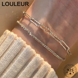 925 Silver Link Chain Bracelet For Girls Summer Gift