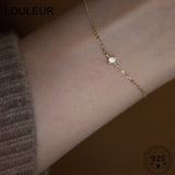 925 Silver Bracelet with Single Zircon, Summer Jewelry Gift