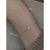 925 Silver Bracelet with Single Zircon, Summer Jewelry Gift