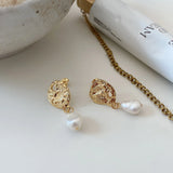 Baroque Pearl Drop Earrings 925 Sterling Silver for Women