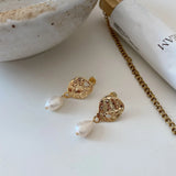Baroque Pearl Drop Earrings 925 Sterling Silver for Women