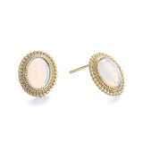 LouLeur 925 Silver Glass Earrings Geometry Studs For Women