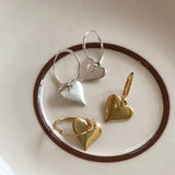 LouLeur 925 Sterling Silver Heart Hoop Earrings