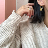 LouLeur 925 Sterling Silver Heart Hoop Earrings