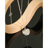 LouLeur 925 Silver Necklace with Golden Heart Pendant