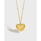 LouLeur 925 Silver Necklace with Golden Heart Pendant