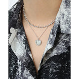 LouLeur 925 Silver Necklace with Golden Heart Pendant