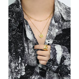 LouLeur 925 Silver Necklace with Golden Heart Pendant