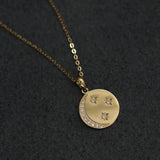 LouLeur 925 Silver Necklace Moon Star Round Pendant Women's Jewelry