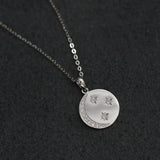 LouLeur 925 Silver Necklace Moon Star Round Pendant Women's Jewelry