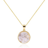 925 Silver Shell Angel Baby Pendant Necklace Original Round
