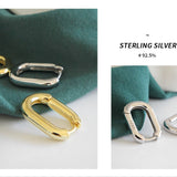 LouLeur 925 Silver U Oval Earrings Vintage Geometric Creative Wild Earrings