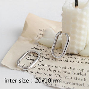 LouLeur 925 Silver U Oval Earrings Vintage Geometric Creative Wild Earrings
