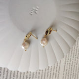 925 Silver Baroque Pearl Drop Earrings for Women