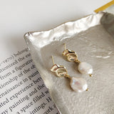 925 Silver Baroque Pearl Drop Earrings for Women