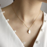 Baroque Pearl Pendant Necklace 925 Silver Charm Jewelry