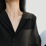 925 Sterling Silver Rotatable Geometry Pendant Necklace for Women