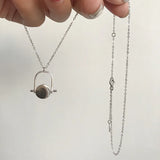 925 Sterling Silver Rotatable Geometry Pendant Necklace for Women