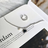 925 Sterling Silver Agate Pearl Heart Bracelet Jewelry