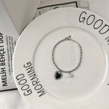 925 Sterling Silver Agate Pearl Heart Bracelet Jewelry