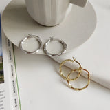LouLeur 925 Sterling Silver Distortion 25mm Hoop Earrings Twist Jewelry