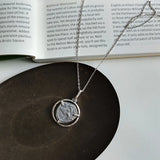 925 Silver Irregular Element Vintage Pendant Necklace for Women