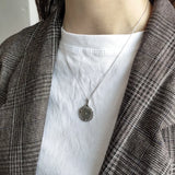 925 Silver Irregular Element Vintage Pendant Necklace for Women