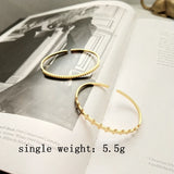 LouLeur 925 Silver Open Bangle Industrial Wind Fine Jewelry