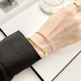 LouLeur 925 Silver Open Bangle Industrial Wind Fine Jewelry