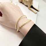 LouLeur 925 Silver Open Bangle Industrial Wind Fine Jewelry
