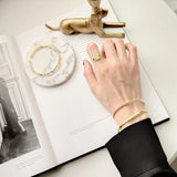 LouLeur 925 Silver Open Bangle Industrial Wind Fine Jewelry