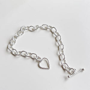 925 Sterling Silver Heart Bracelet For Women, Fine Jewelry Gift