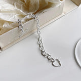 925 Sterling Silver Heart Bracelet For Women, Fine Jewelry Gift
