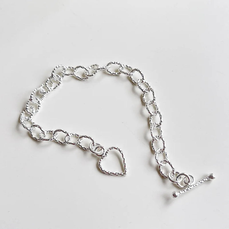 925 Sterling Silver Heart Bracelet For Women, Fine Jewelry Gift