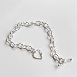 925 Sterling Silver Heart Bracelet For Women, Fine Jewelry Gift