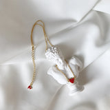 LouLeur 925 Sterling Silver Double Red Heart Pendant Necklace