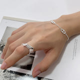 LouLeur 925 Sterling Silver Pig Nose Bracelets For Girl Women