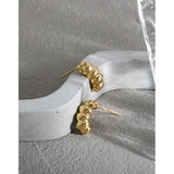 LouLeur 925 Silver Earrings 18K Croissant Studs Women Jewelry