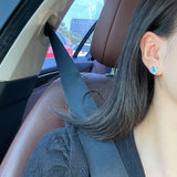 925 Silver Sterling Square Zircon Stud Earrings For Women