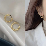 LouLeur French 925 Sterling Silver Earrings 18K Twist For Women
