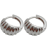 LouLeur French 925 Sterling Silver Hoop Earrings Golden Croissants For Women