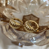 LouLeur French 925 Sterling Silver Hoop Earrings Golden Croissants For Women