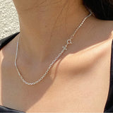 925 Silver Cross Chain Choker Necklace for Women