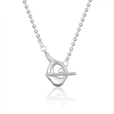 Irregular 925 Silver Necklace Bead Chain Alien OT Women Girls Fine Jewelry